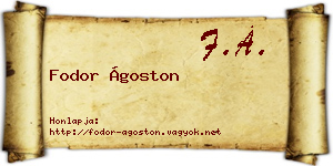 Fodor Ágoston névjegykártya