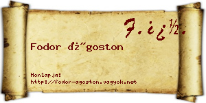 Fodor Ágoston névjegykártya