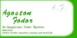 agoston fodor business card