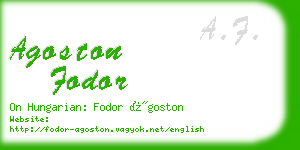 agoston fodor business card